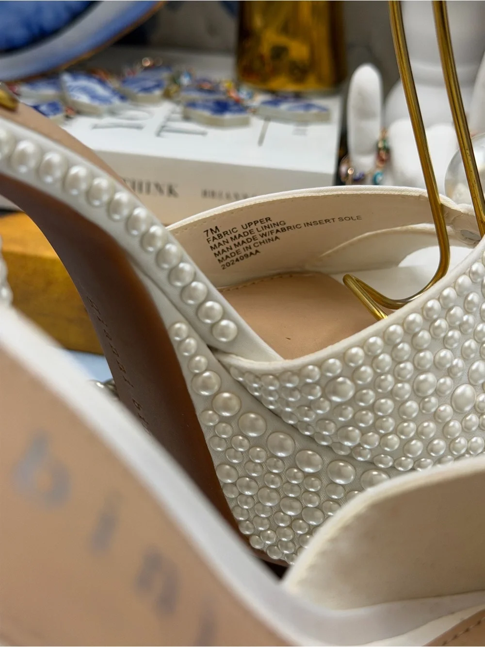 🆕 GIANNI BINI 🧿 NWOB KemaraTwo Embellished Pearl Studded Platform Sandal Sz 7